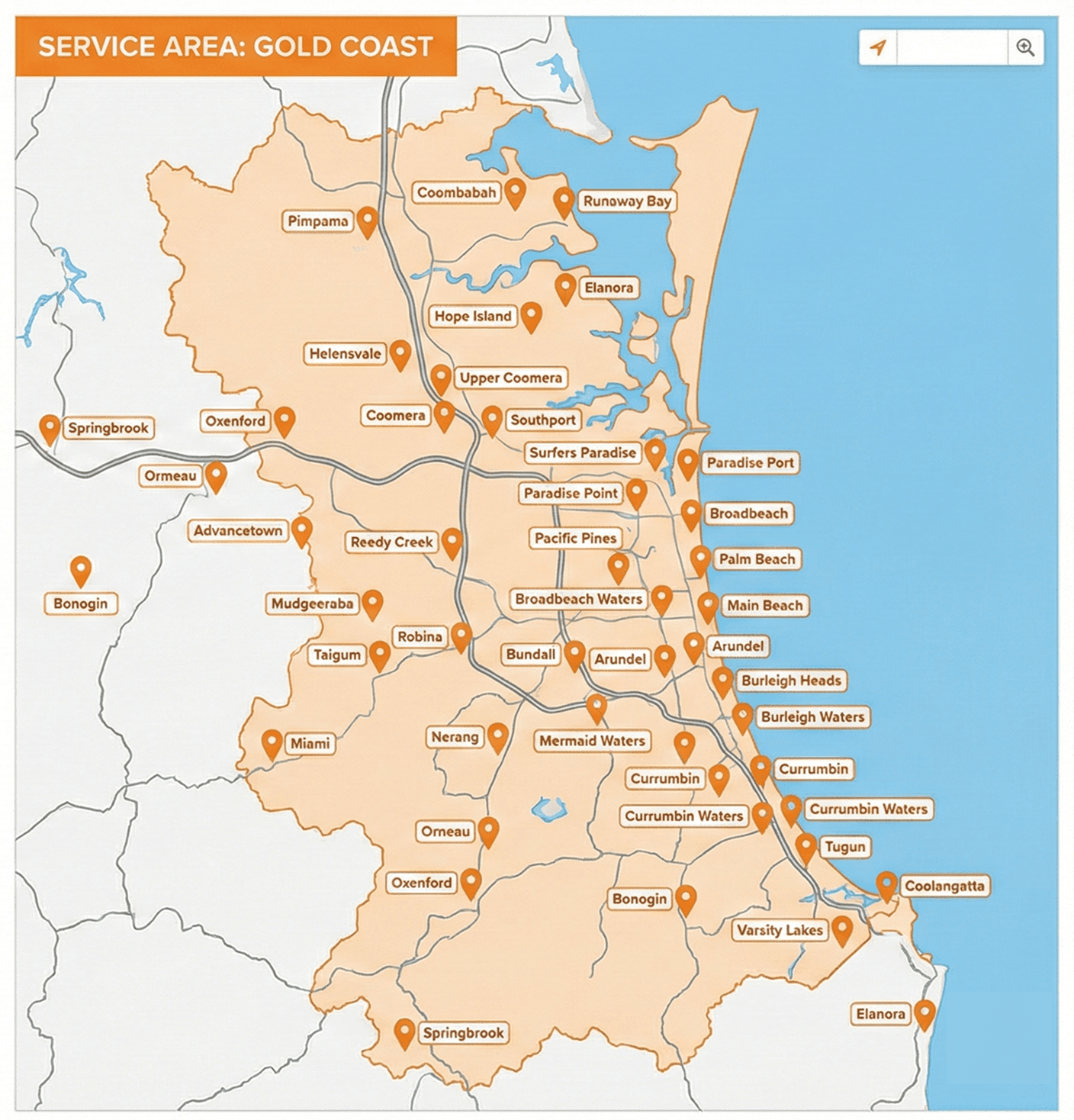 Gold Coast Service Areas